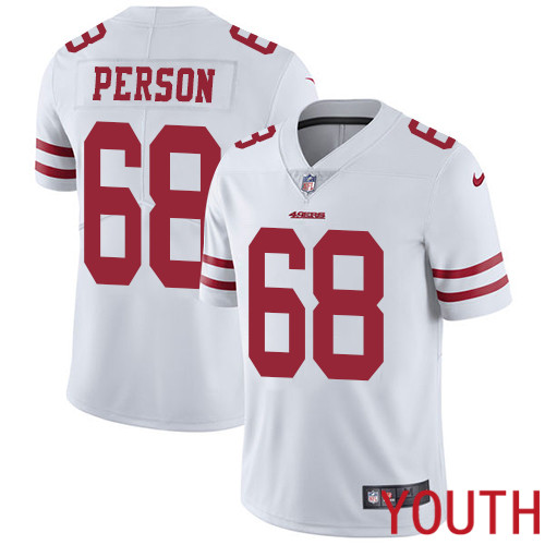 San Francisco 49ers Limited White Youth Mike Person Road NFL Jersey #68 Vapor Untouchable